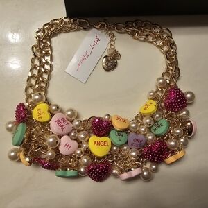 Betsey Johnson Conversation Heart Necklace Nwt